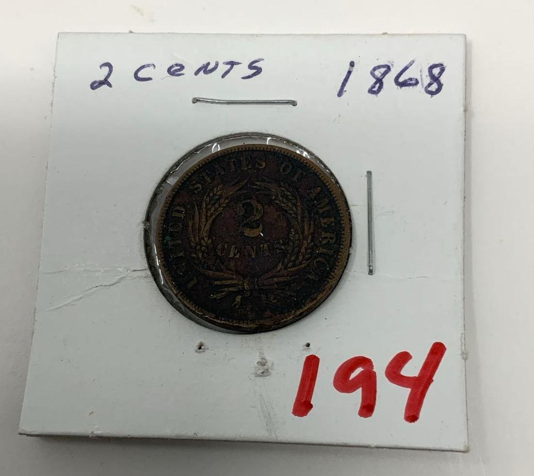 1868 TWO CENT PIECE