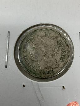 1870 NICKEL THREE CENT PIECE