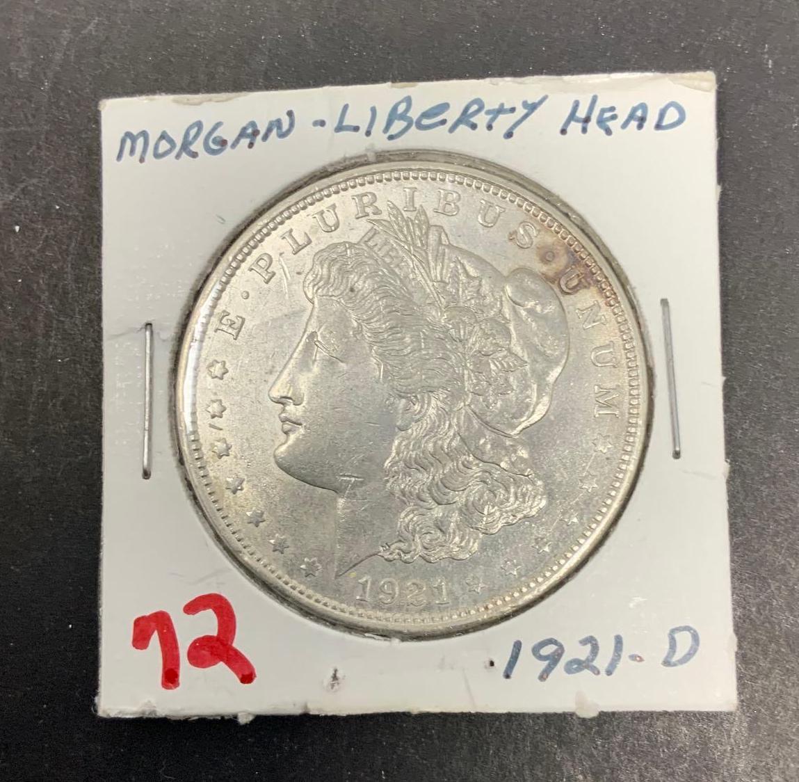 1921-D MORGAN SILVER DOLLAR