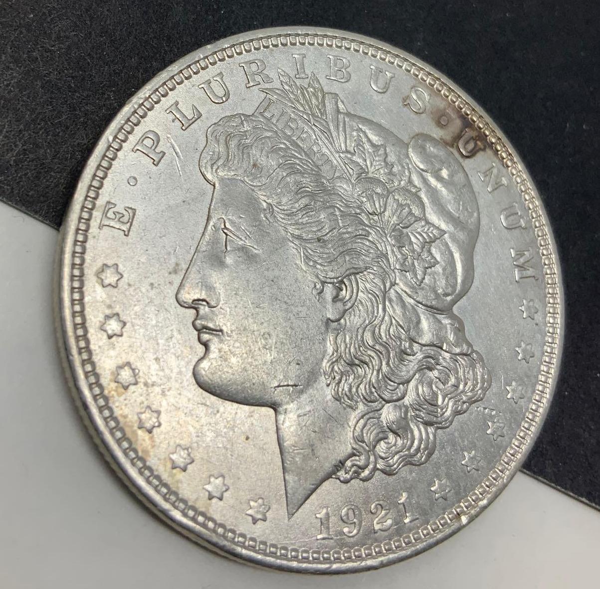 1921-D MORGAN SILVER DOLLAR