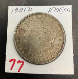 1921-D MORGAN SILVER DOLLAR