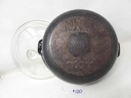 2 QT Wagner Ware Dutch Oven W/Glass Lid