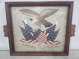 Silk Embroidered Eagle Serving Tray
