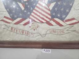 Silk Embroidered Eagle Serving Tray