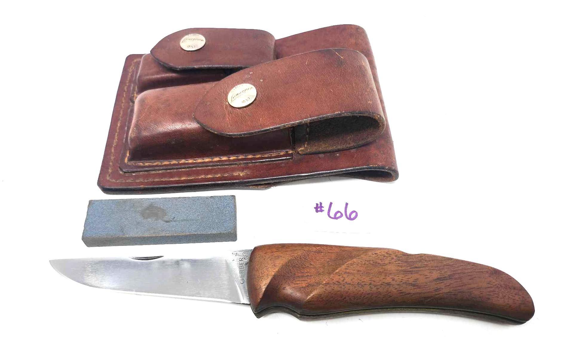 Gerber Lockblade Knife Stone Sheath Set