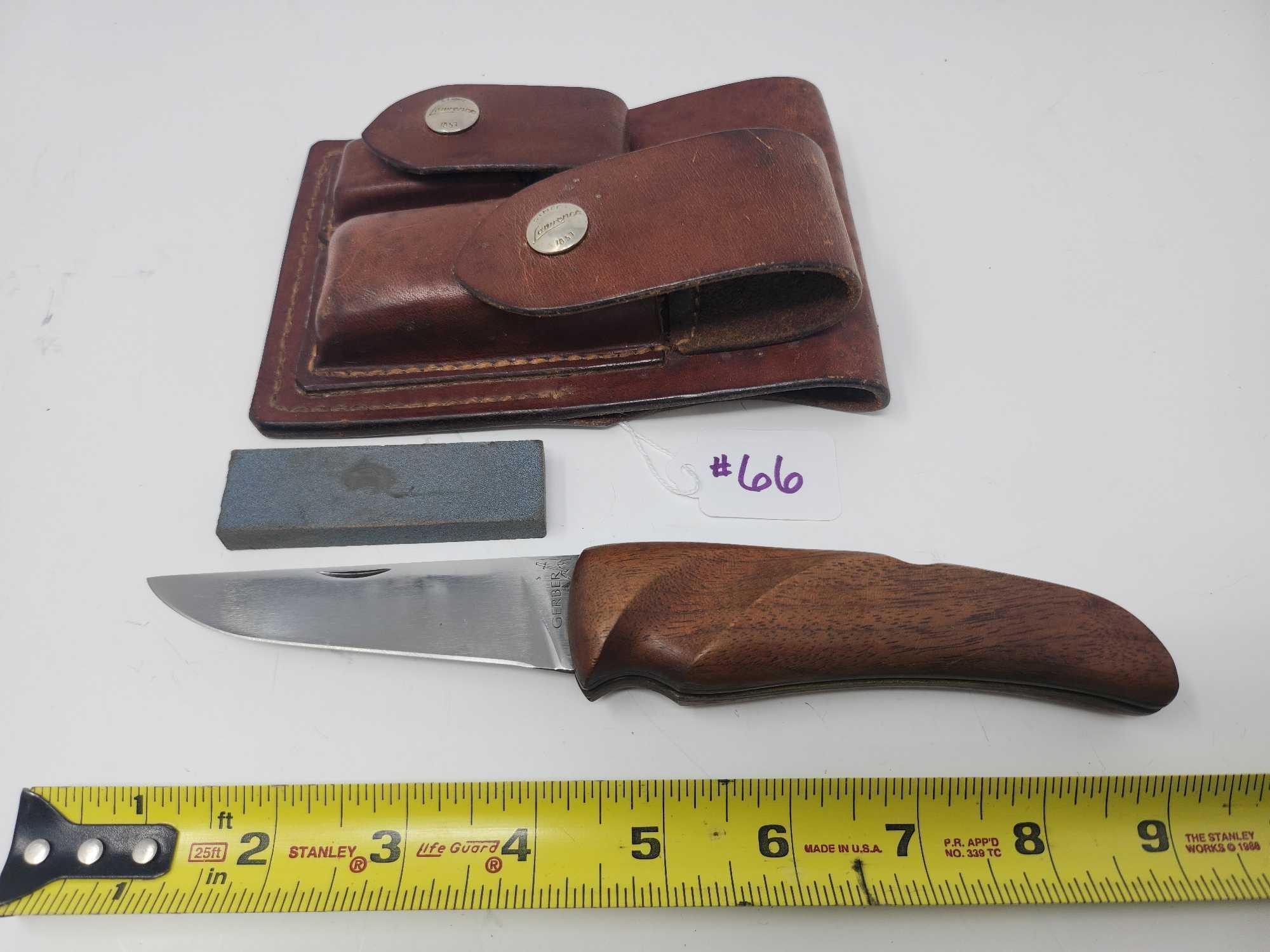 Gerber Lockblade Knife Stone Sheath Set