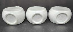 3 Pc Vintage FireKing Vitrock Red Circle Shaker Set