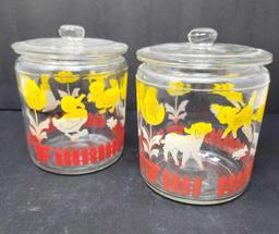 2 Vintage Anchor Hocking Easter Candy Jars