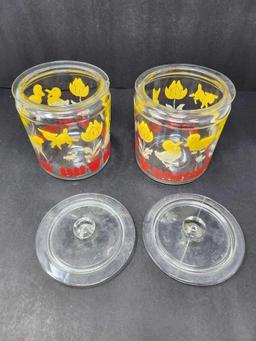 2 Vintage Anchor Hocking Easter Candy Jars