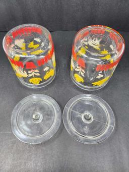 2 Vintage Anchor Hocking Easter Candy Jars