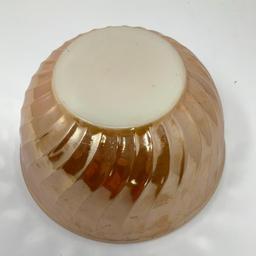 Fire King Peach Lustre Swirl 8 Mixing Bowl
