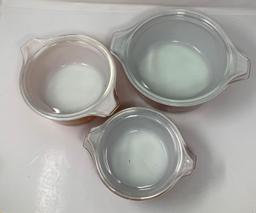 Pyrex Autumn Harvest 3 pc Casserole Set w/ Lids