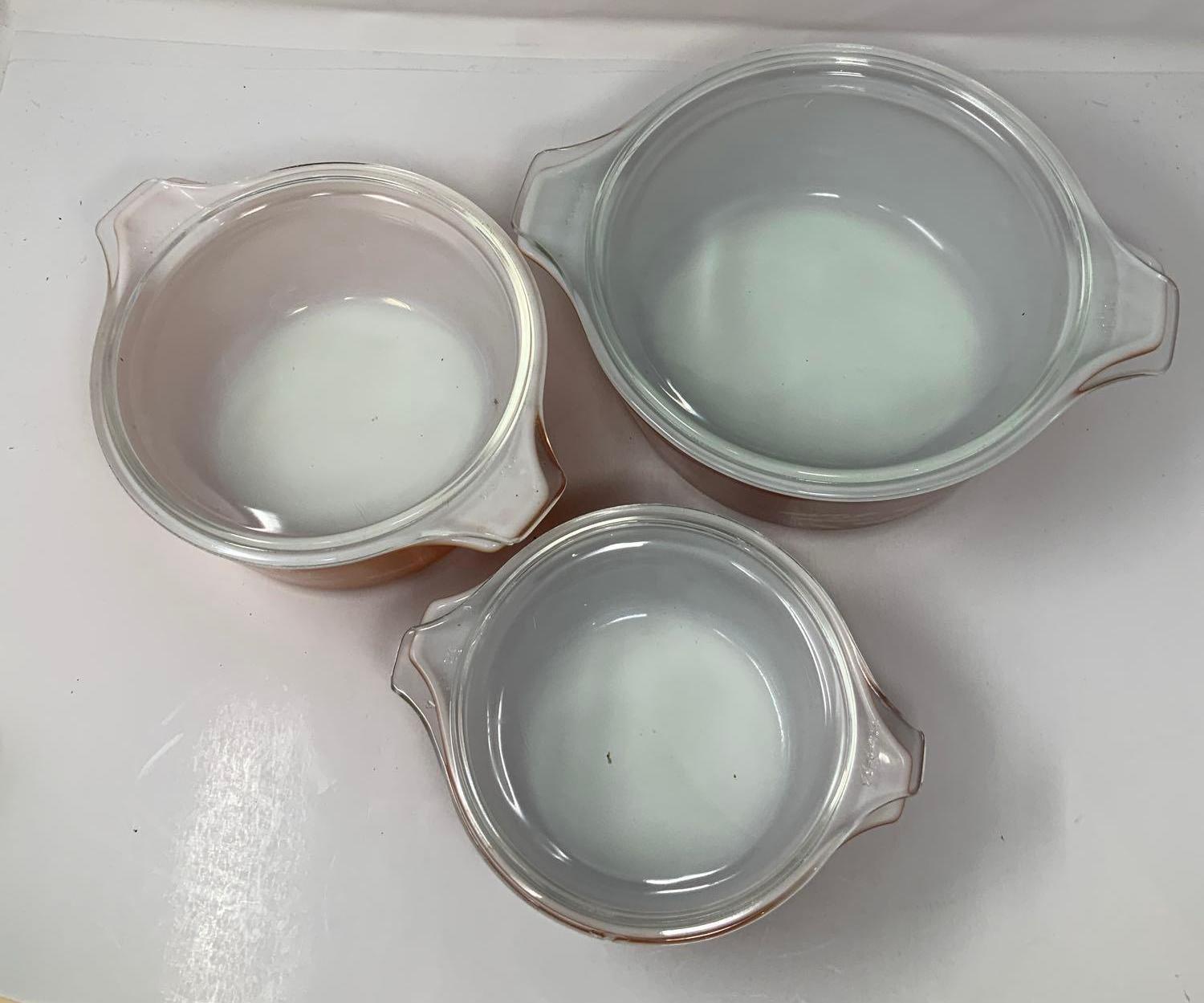 Pyrex Autumn Harvest 3 pc Casserole Set w/ Lids