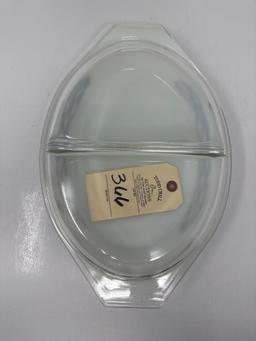 Pyrex Barbed Wire 063 Divided Serving Dish w/ Lid