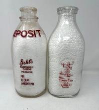 Gehls and Lambert 1/2 gal Sq Milk Bottles