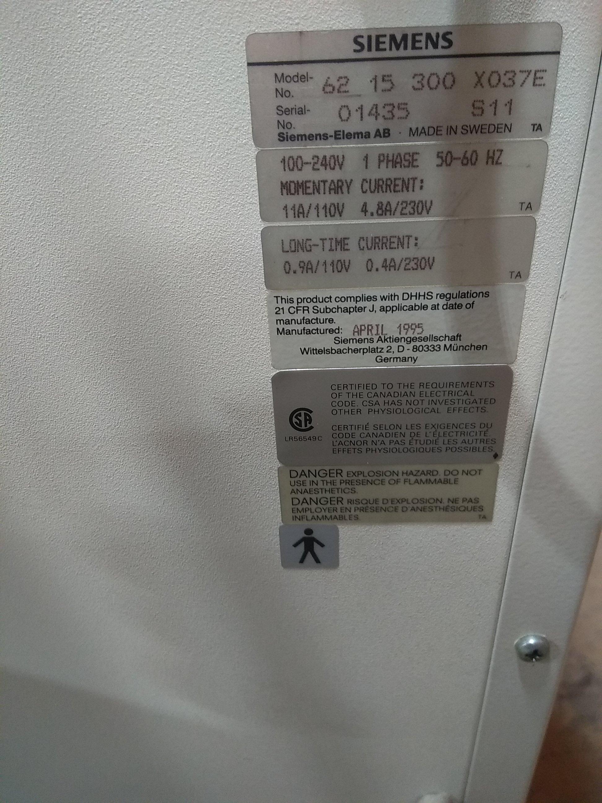 Siemens Medical Mobilett Portable X-ray - 51339