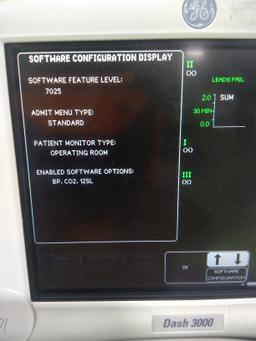 GE Healthcare Dash 3000 Patient Monitor- 46222
