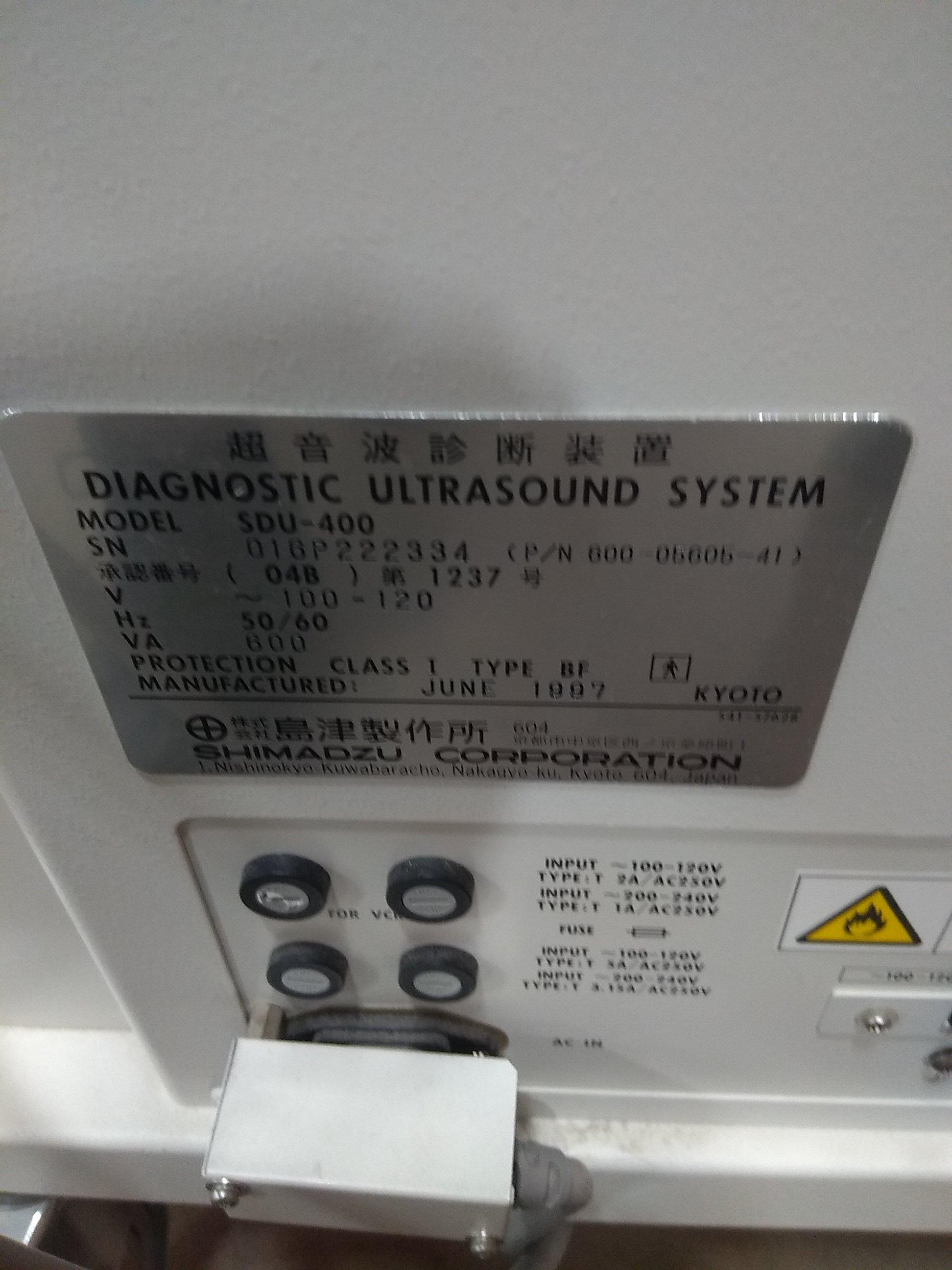 Shimadzu SDU-400 Diagnostic Ultrasound   - 51247