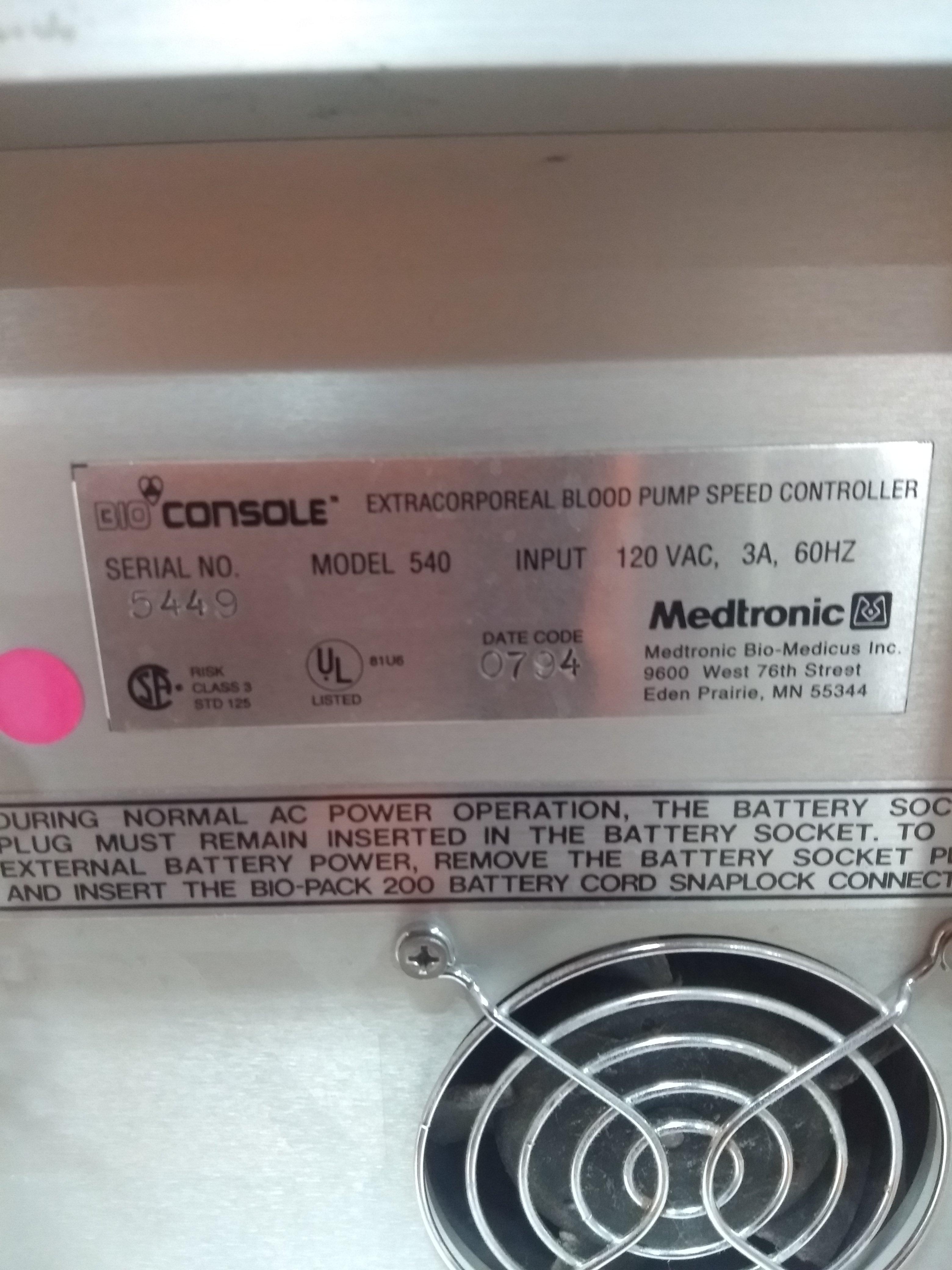 Medtronic BioMedicus 540 Perfusion Pump - 100917