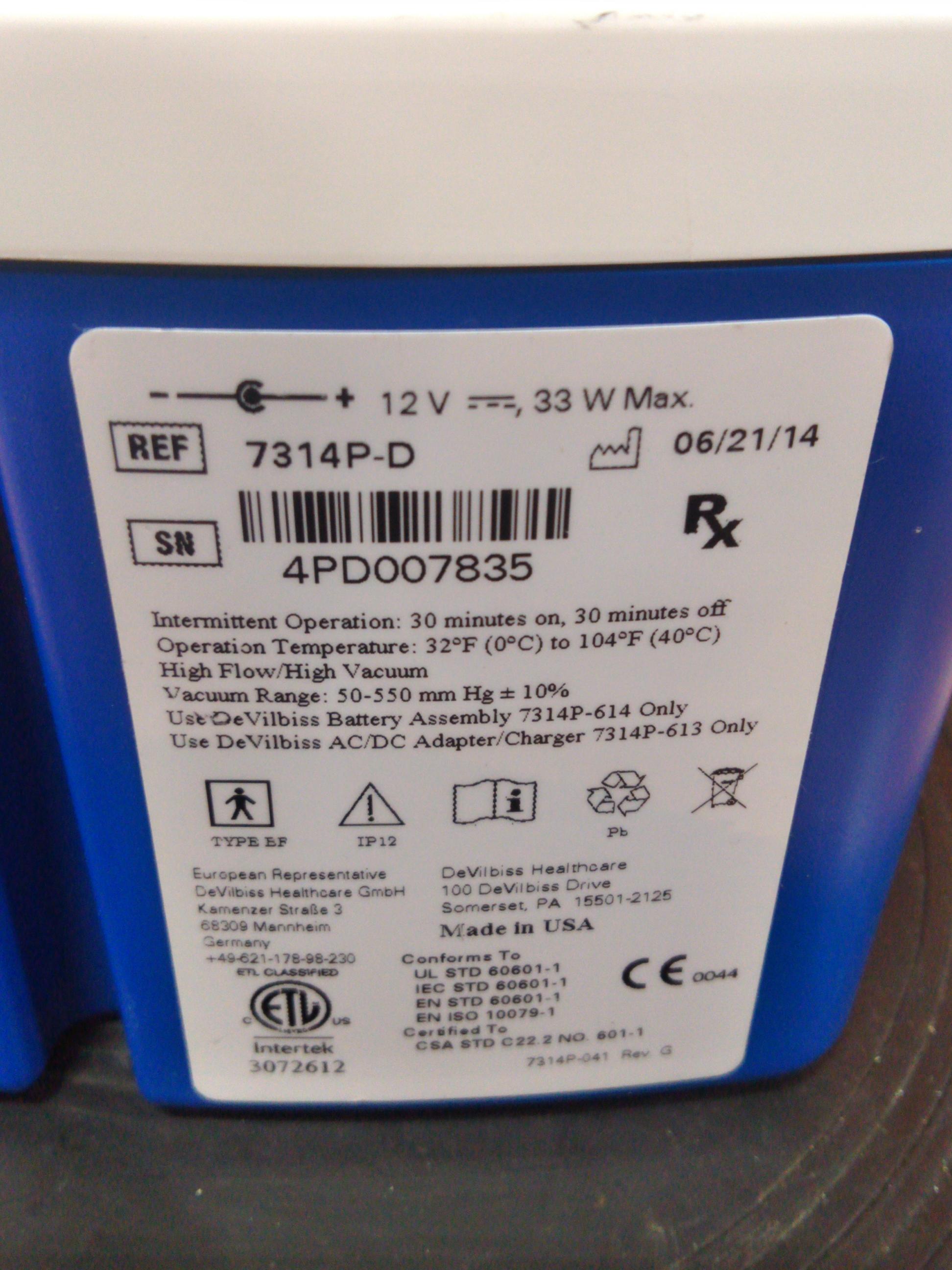 DeVilbiss Healthcare Vacu-aide QSU Suction Unit - 164580