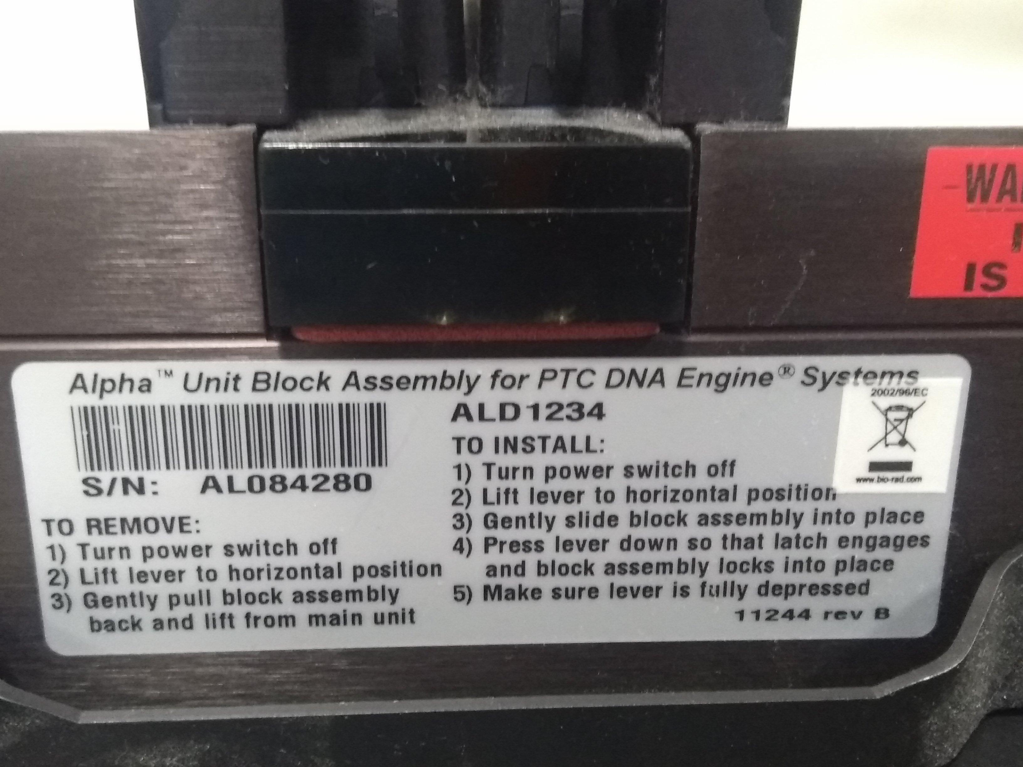 Bio-Rad ALD1234 Alpha Unit Block Assembly for DNA Engine Systems - 170398