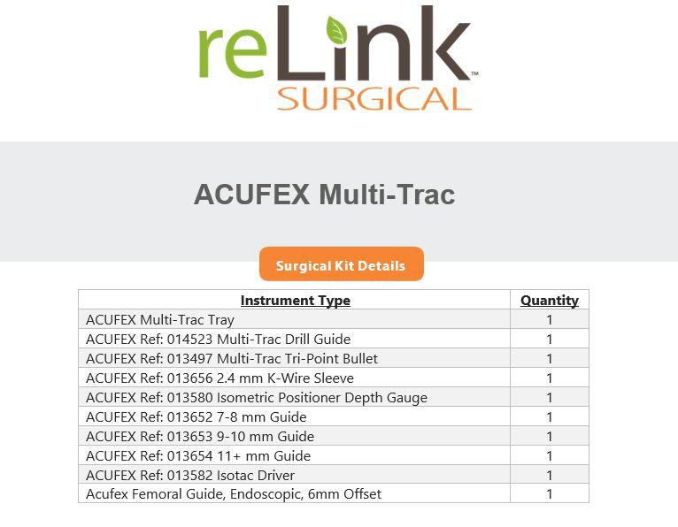 Acufex Multi-Trac Endoscopic ACL Drill Guide System - 150811