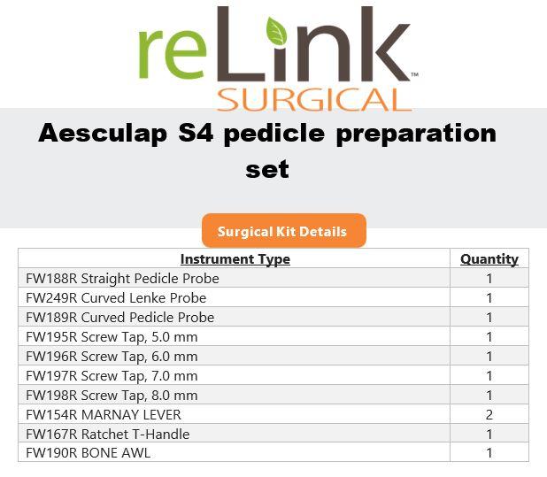 Aesculap, Inc. S4 Pedicle Preparation Set - 197623