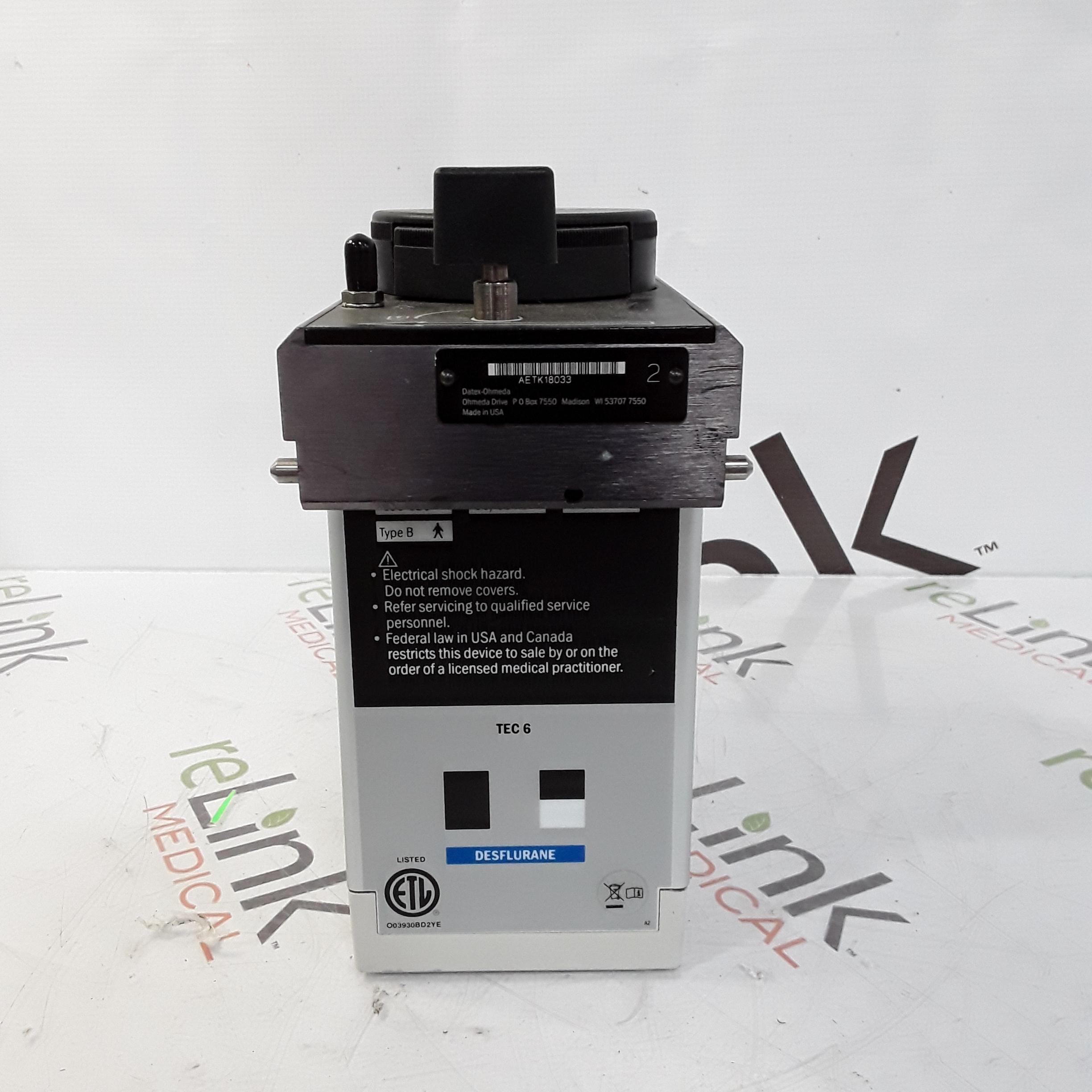 Datex-Ohmeda Tec 6 Plus Desflurane Vaporizer - 003249