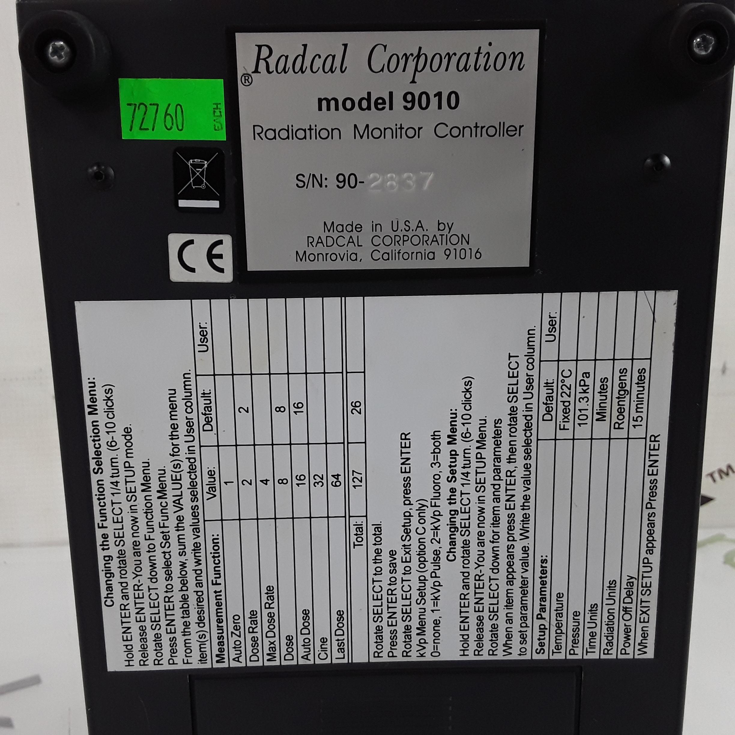 RadCal 9010 XRay Radiation Measurement System - 328688