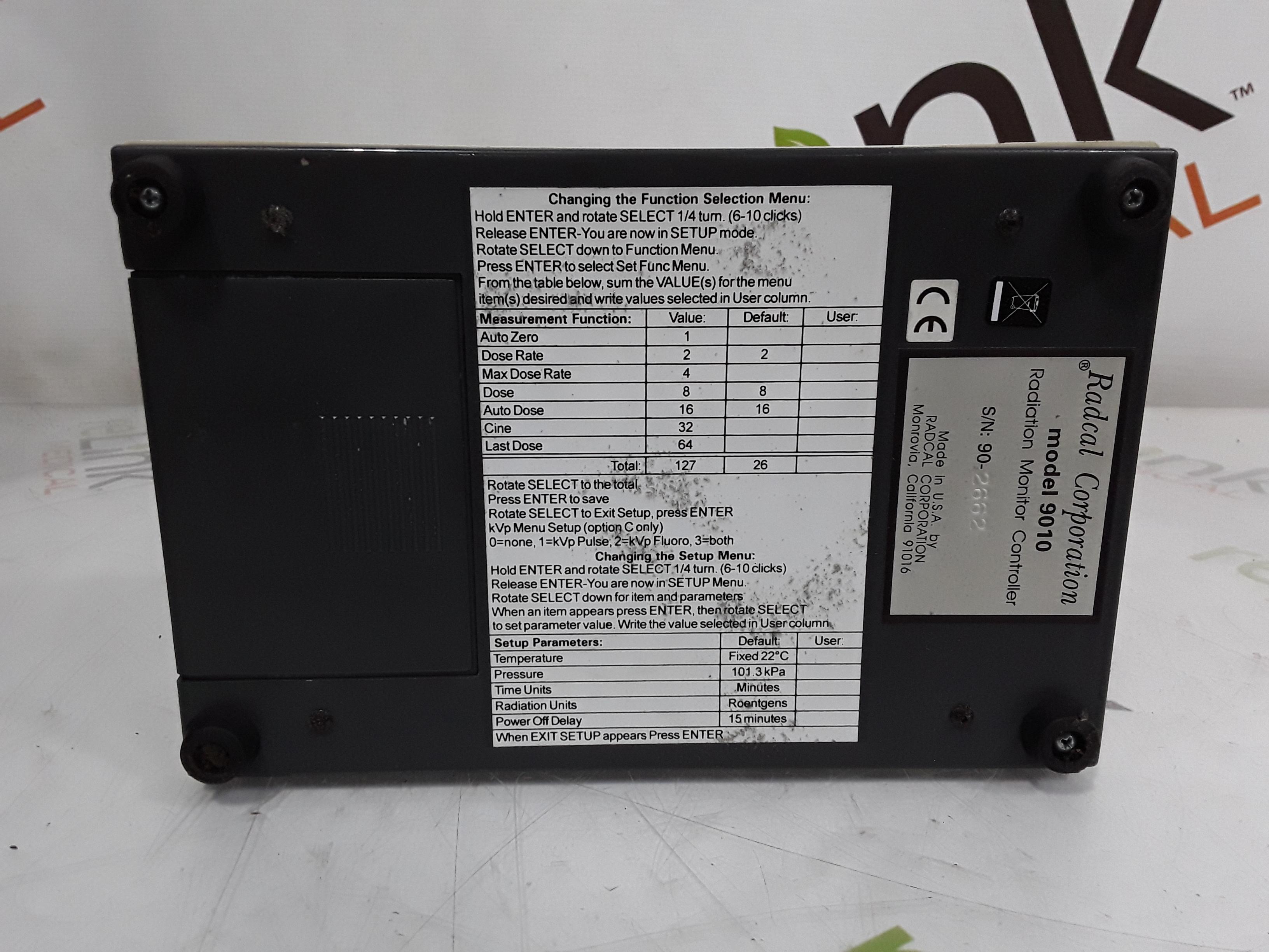 RadCal 9010 Radiation Monitor Controller - 371516