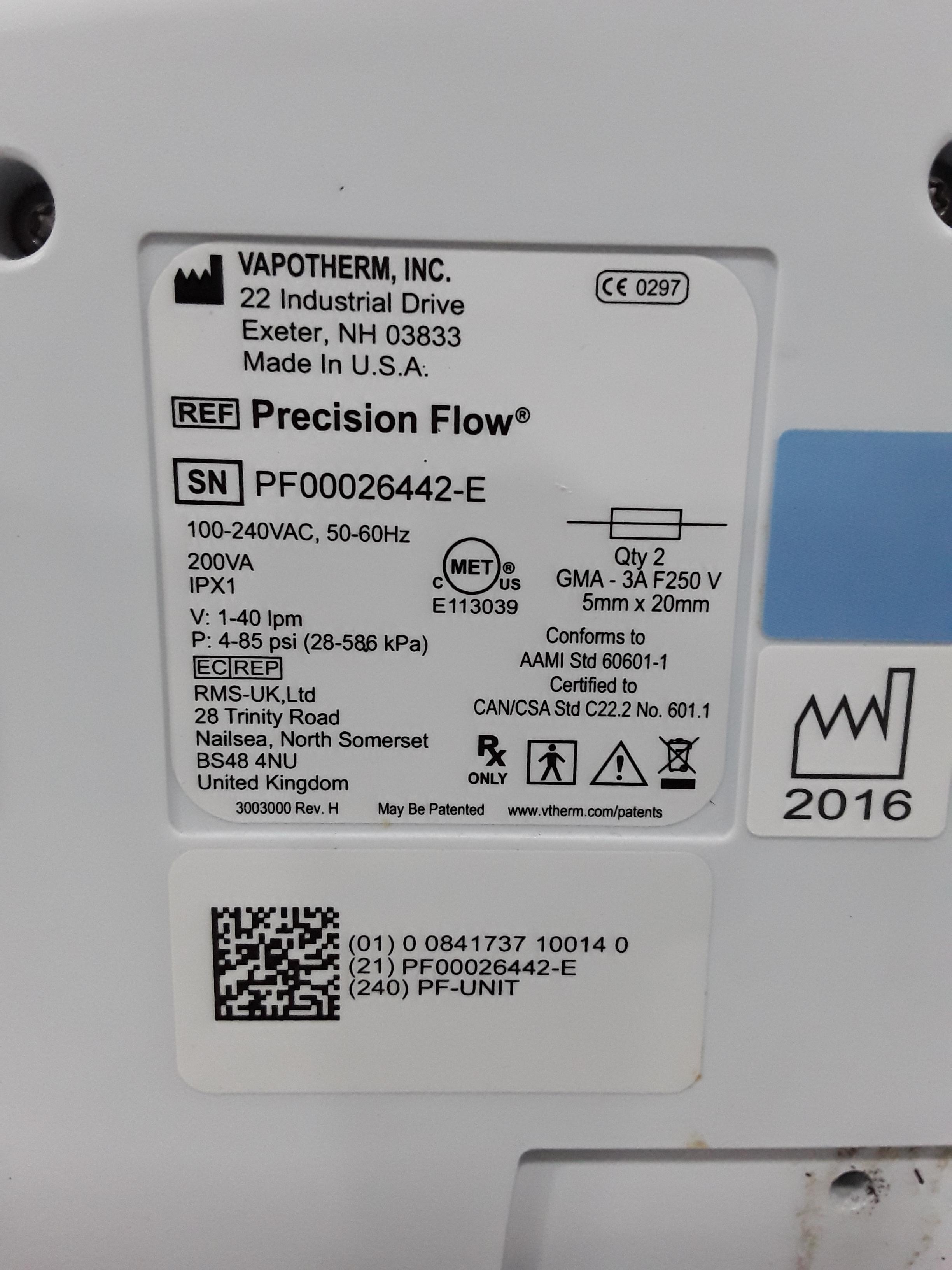 Vapotherm Precision Flow Meter Humidifier - 352325