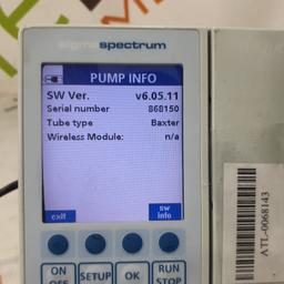 Baxter Sigma Spectrum 6.05.11 without Battery Infusion Pump - 378963