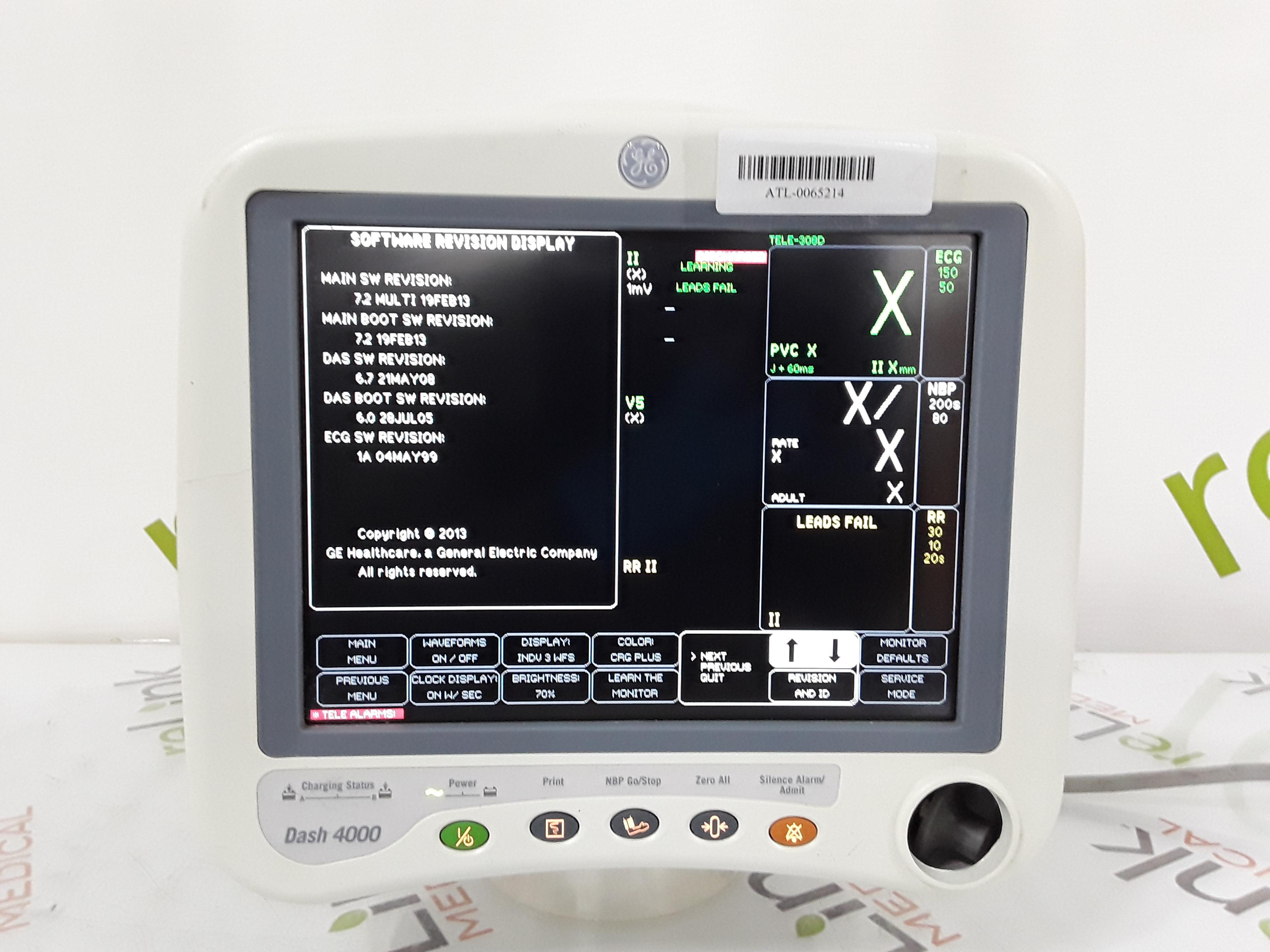 GE Healthcare Dash 4000 - GE/Nellcor SpO2 Patient Monitor - 372834