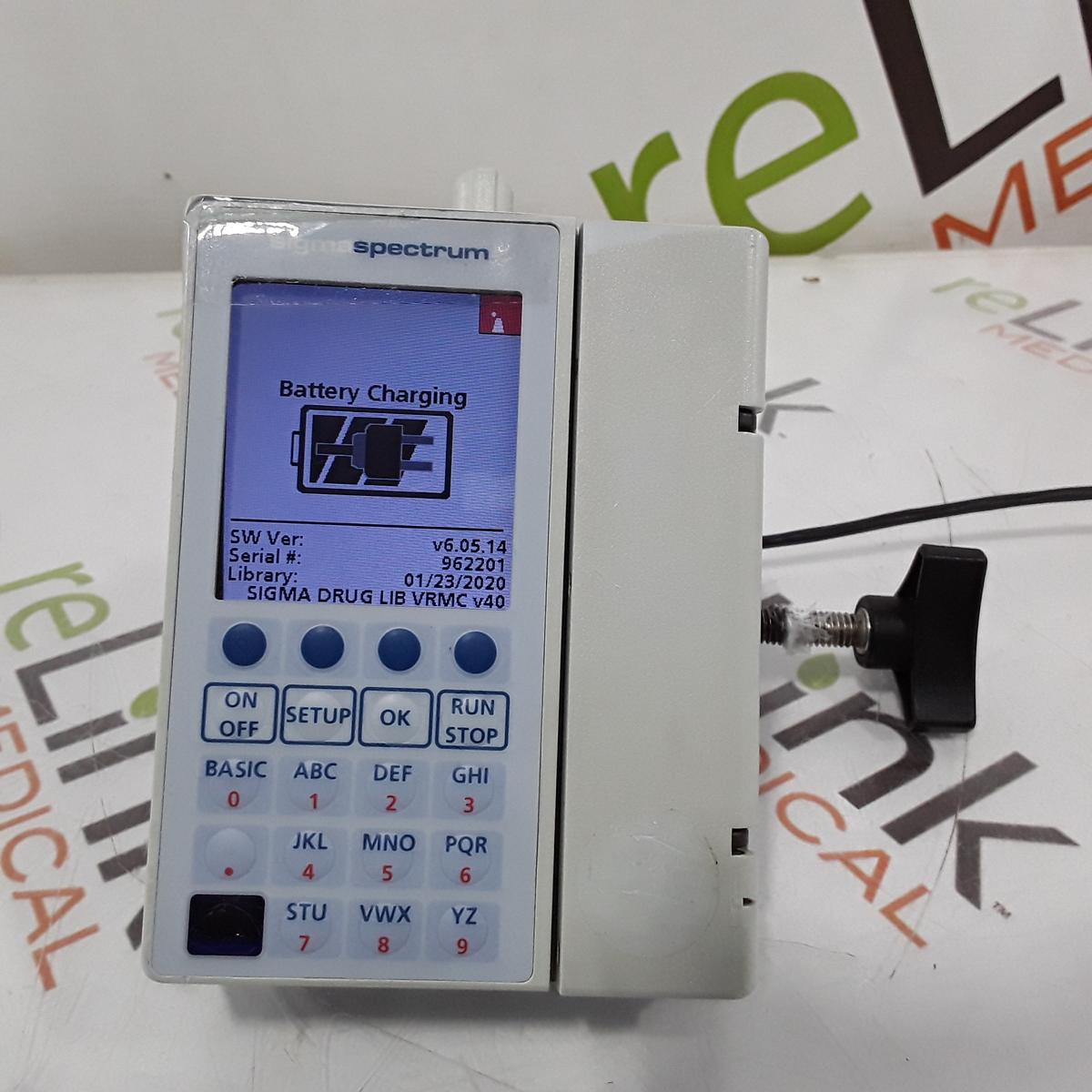 Baxter Sigma Spectrum 6.05.14 with B/G Battery Infusion Pump - 352652