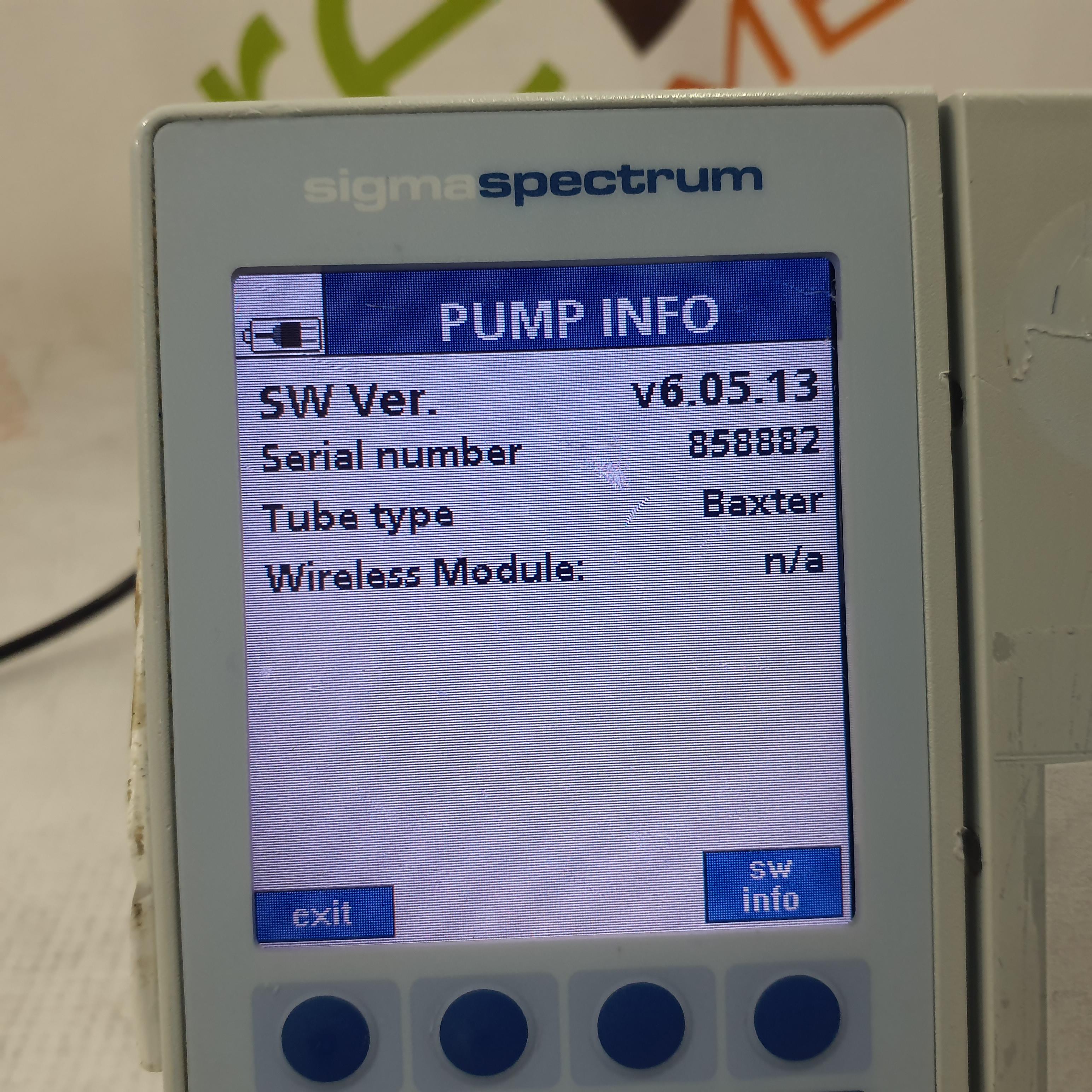 Baxter Sigma Spectrum 6.05.13 without Battery Infusion Pump - 379159