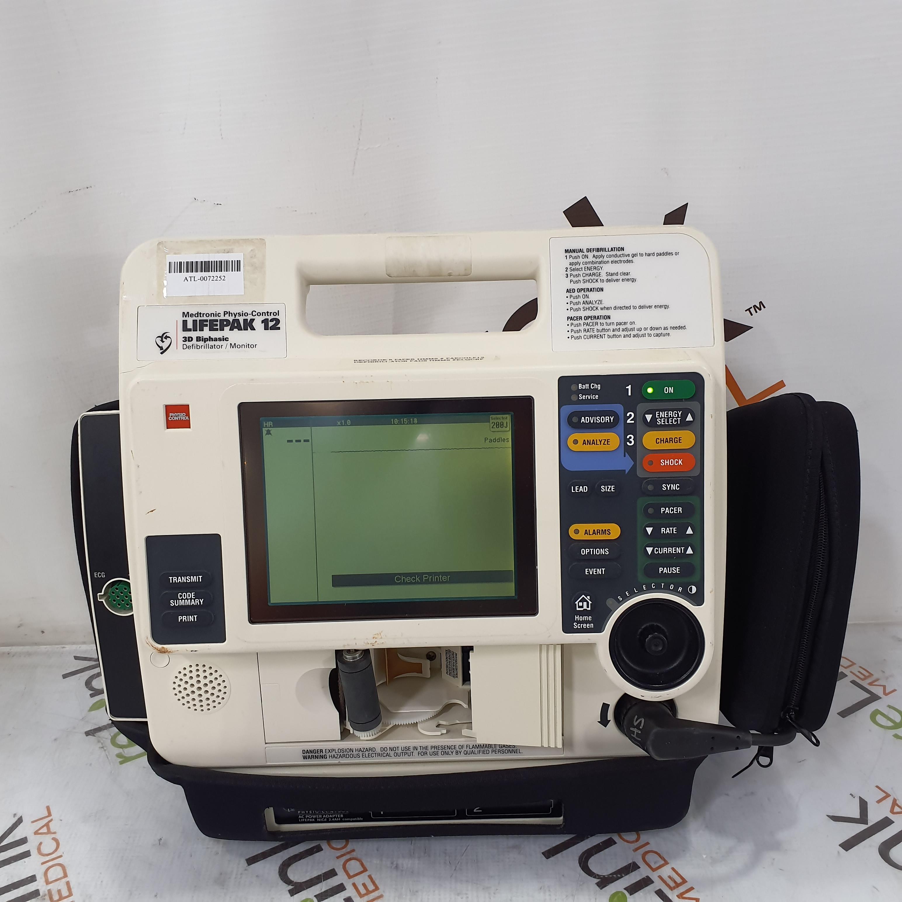 Physio-Control LifePak 12 3-Lead Defibrillator - 399207