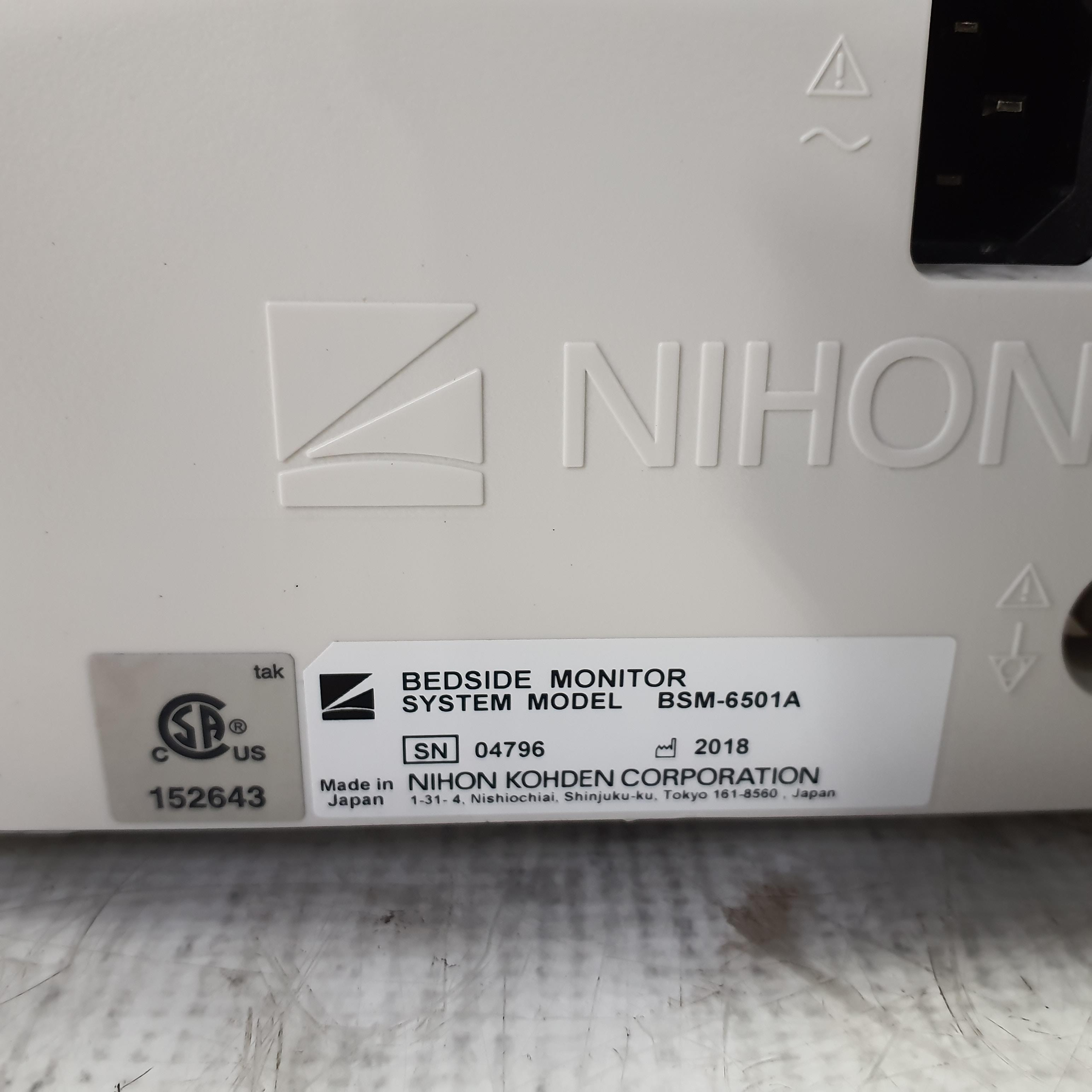 Nihon Kohden BSM-6501A Patient Monitor - 343347