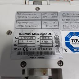 B. Braun Infusomat Space w/Pole Clamp & AC Adapter Infusion Pump - 312446