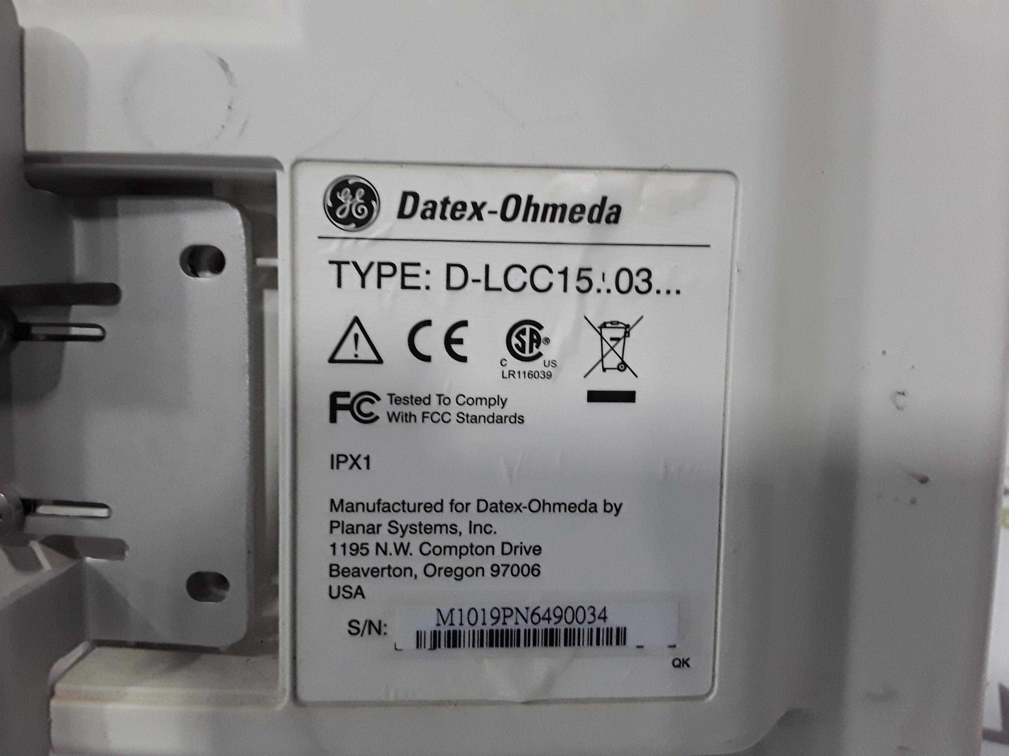 Datex-Ohmeda D-LCC15-03 S/5 FLAT SCREEN MONITOR - 371158