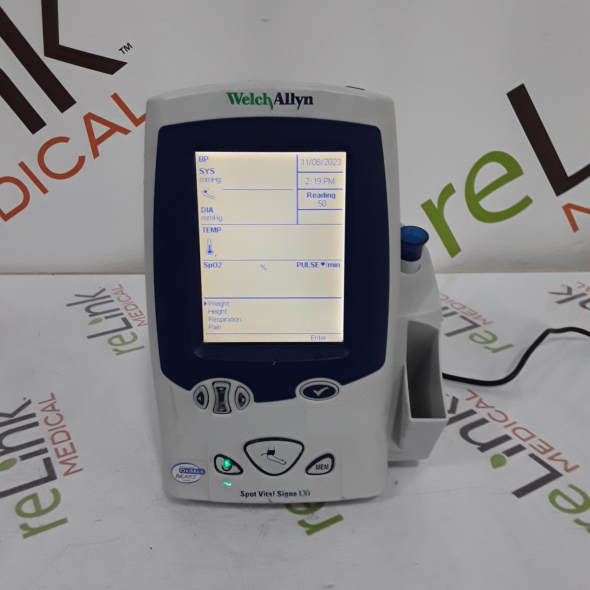 Welch Allyn Spot LXi - NIBP, ThermoScan, Nellcor SpO2 Vital Signs Monitor - 348352