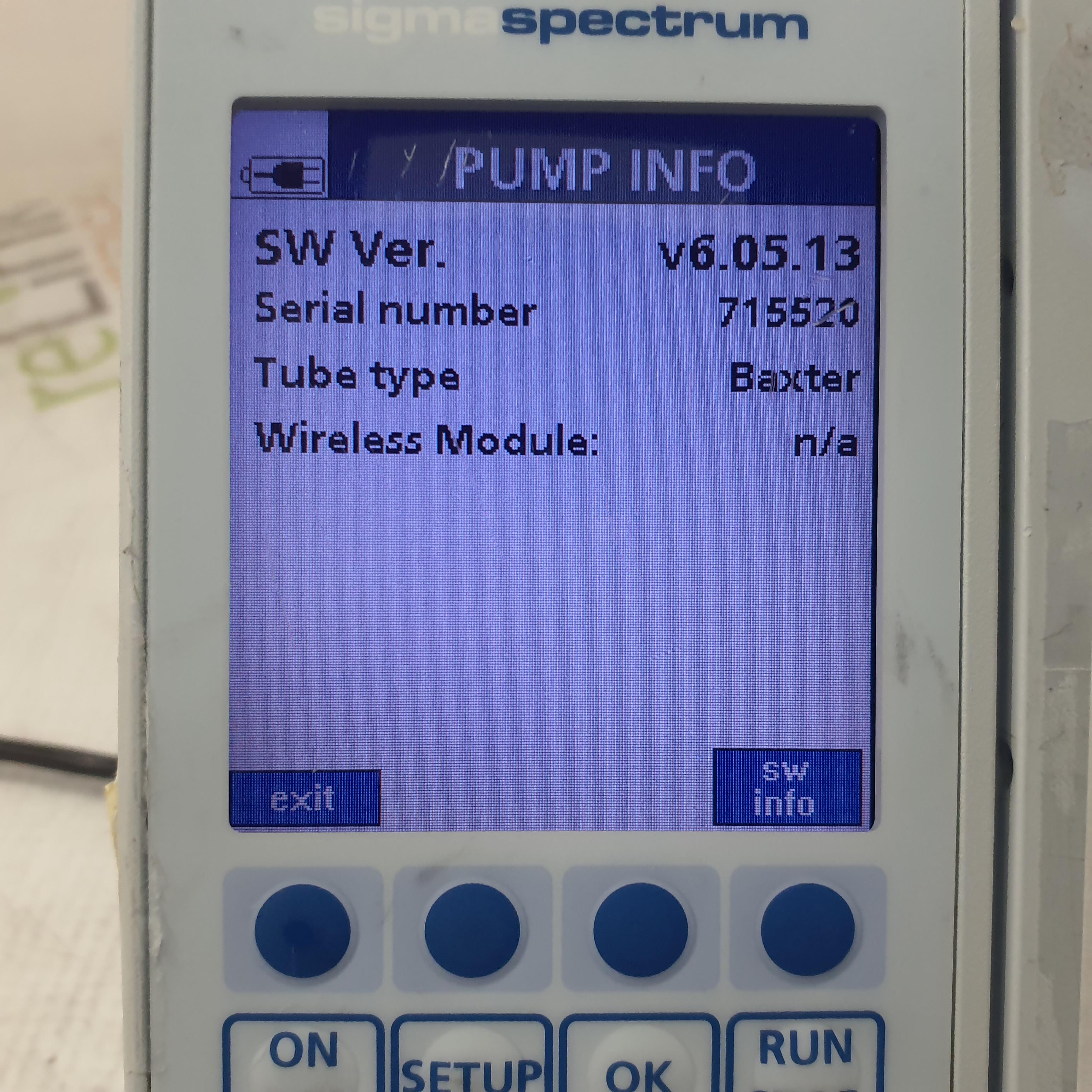 Baxter Sigma Spectrum 6.05.13 with Non-Wireless Battery Infusion Pump - 378856