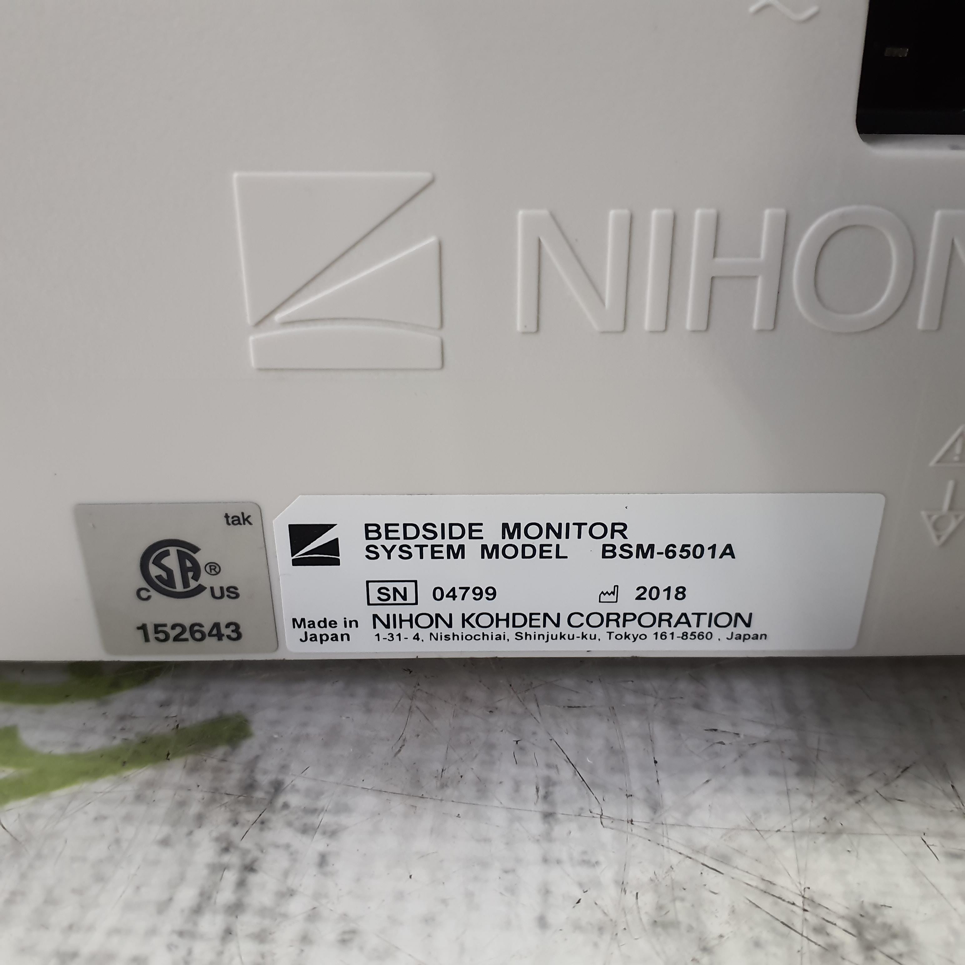 Nihon Kohden BSM-6501A Patient Monitor - 343395