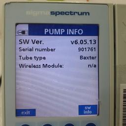 Baxter Sigma Spectrum 6.05.13 with Non-Wireless Battery Infusion Pump - 379288