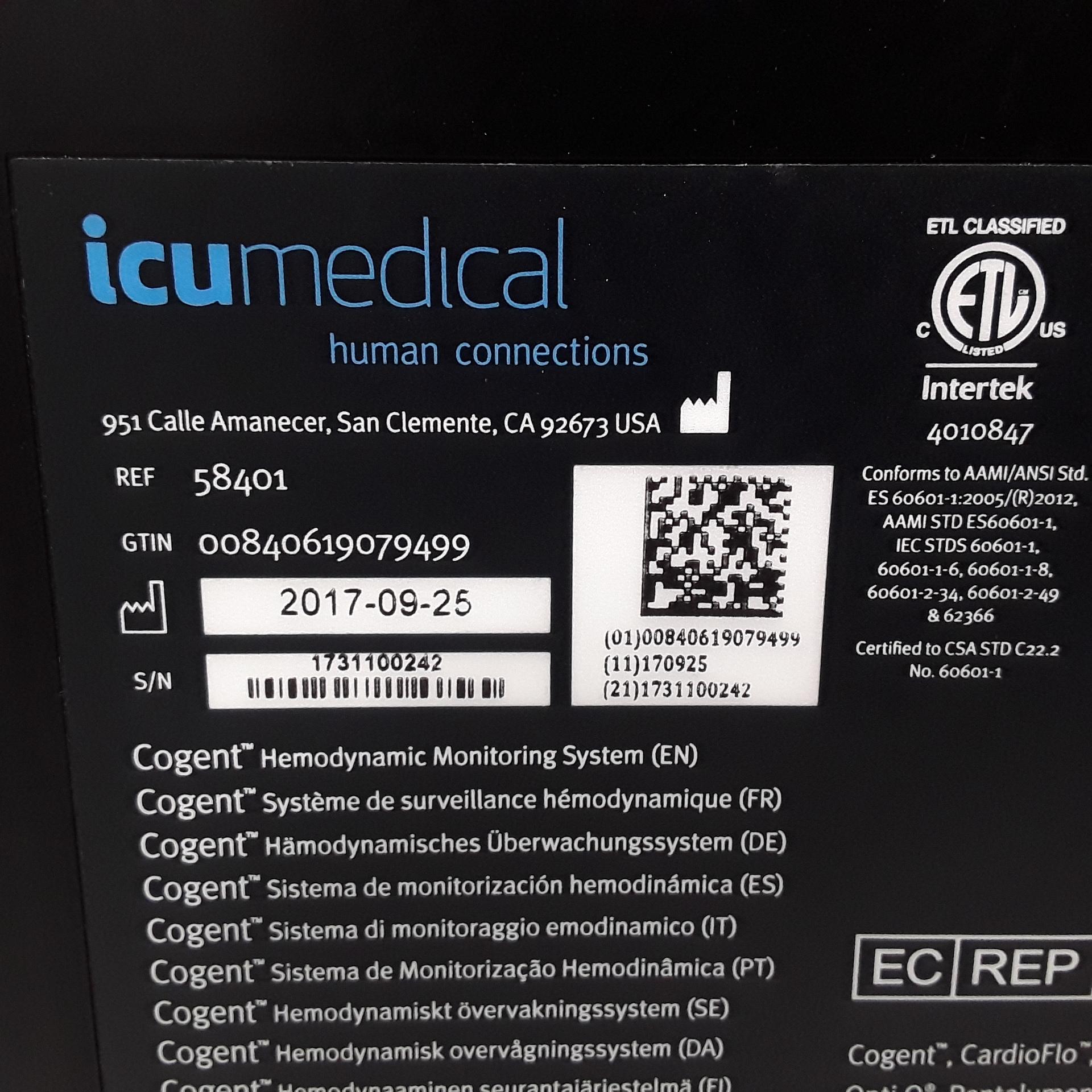 ICU Medical, Inc. Cogent Hemodynamic Monitor - 349338