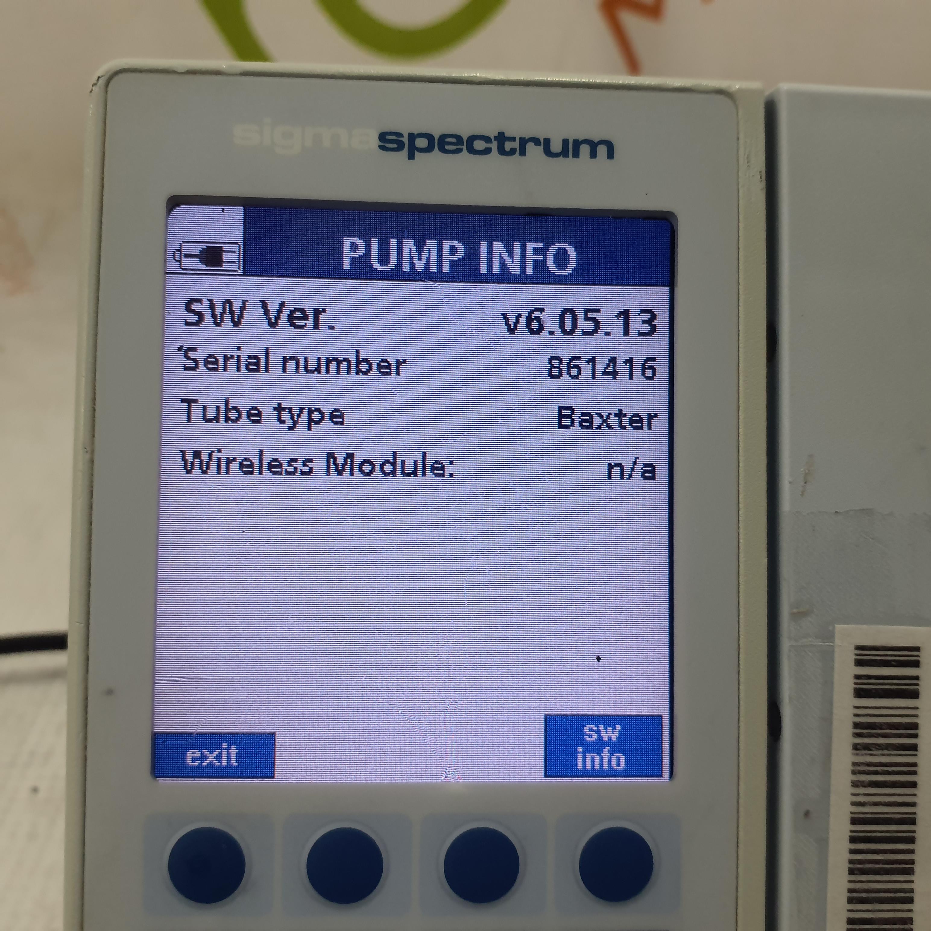 Baxter Sigma Spectrum 6.05.13 without Battery Infusion Pump - 379115
