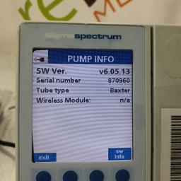 Baxter Sigma Spectrum 6.05.13 with Non-Wireless Battery Infusion Pump - 378808