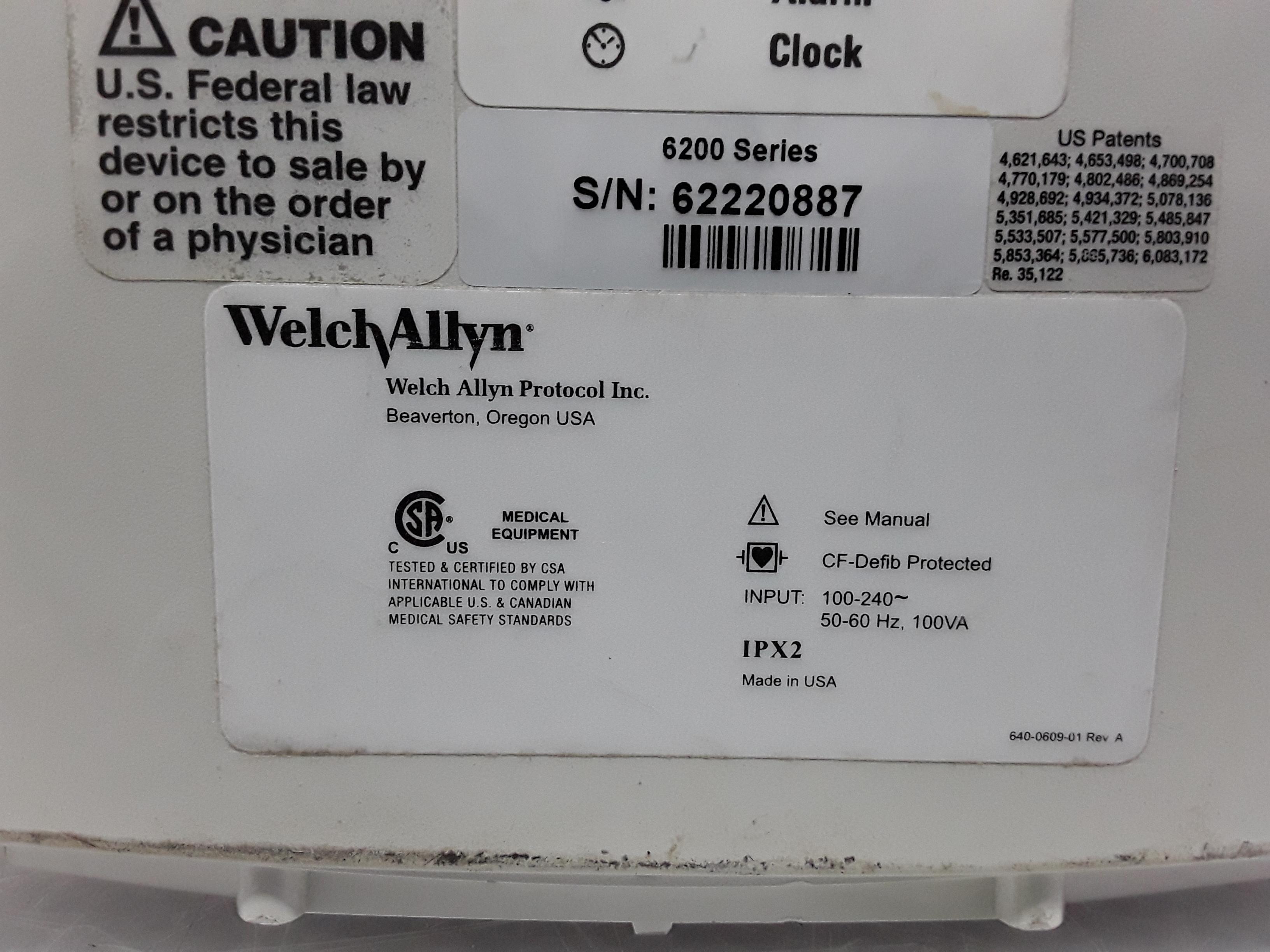 Welch Allyn 6200 Vital Signs Monitor - 379922