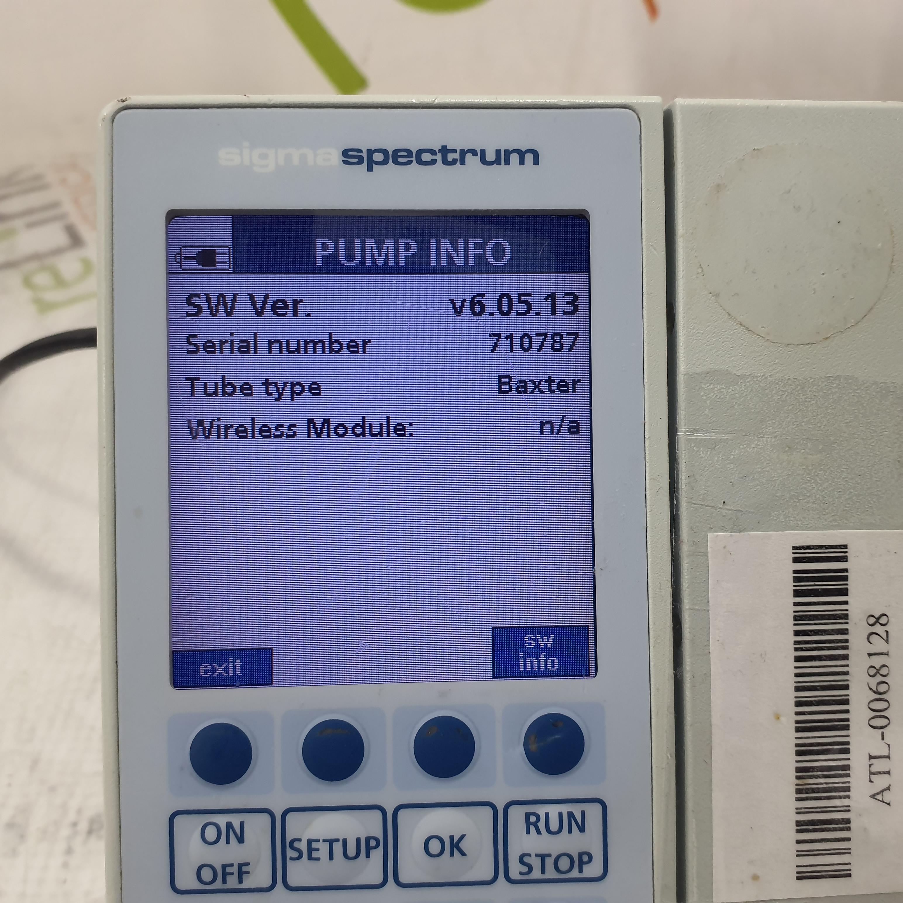 Baxter Sigma Spectrum 6.05.13 with Non-Wireless Battery Infusion Pump - 378873