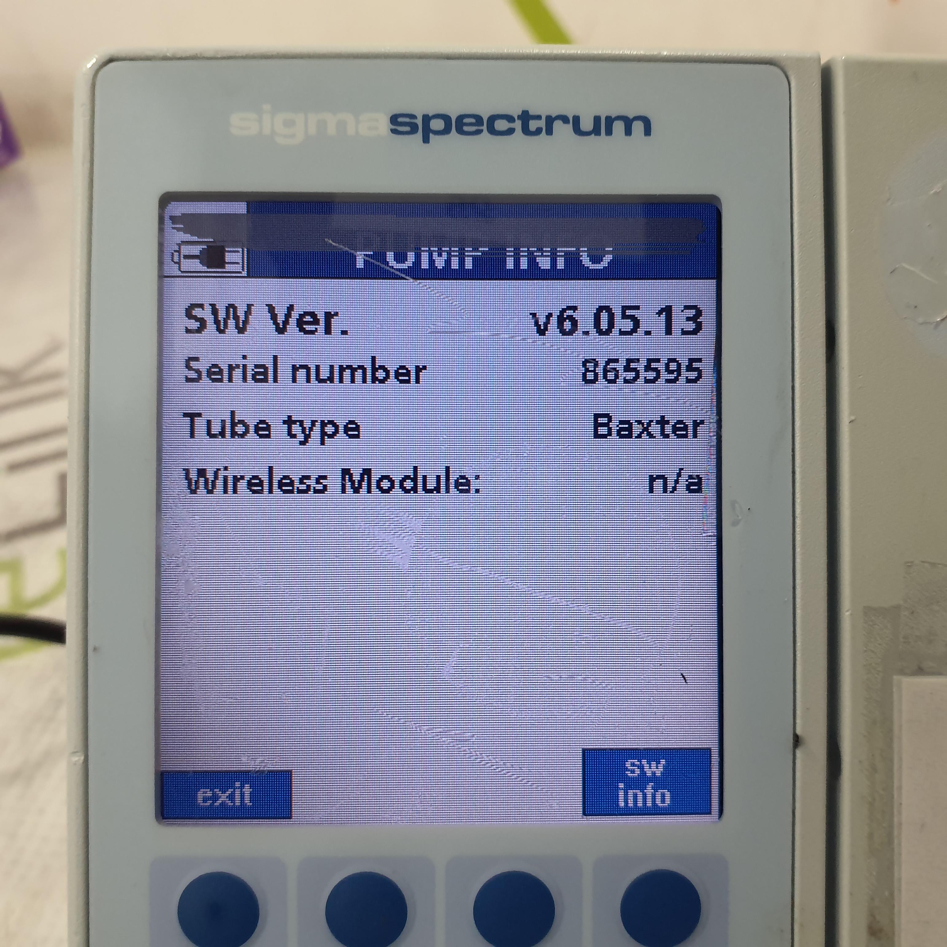 Baxter Sigma Spectrum 6.05.13 without Battery Infusion Pump - 379753