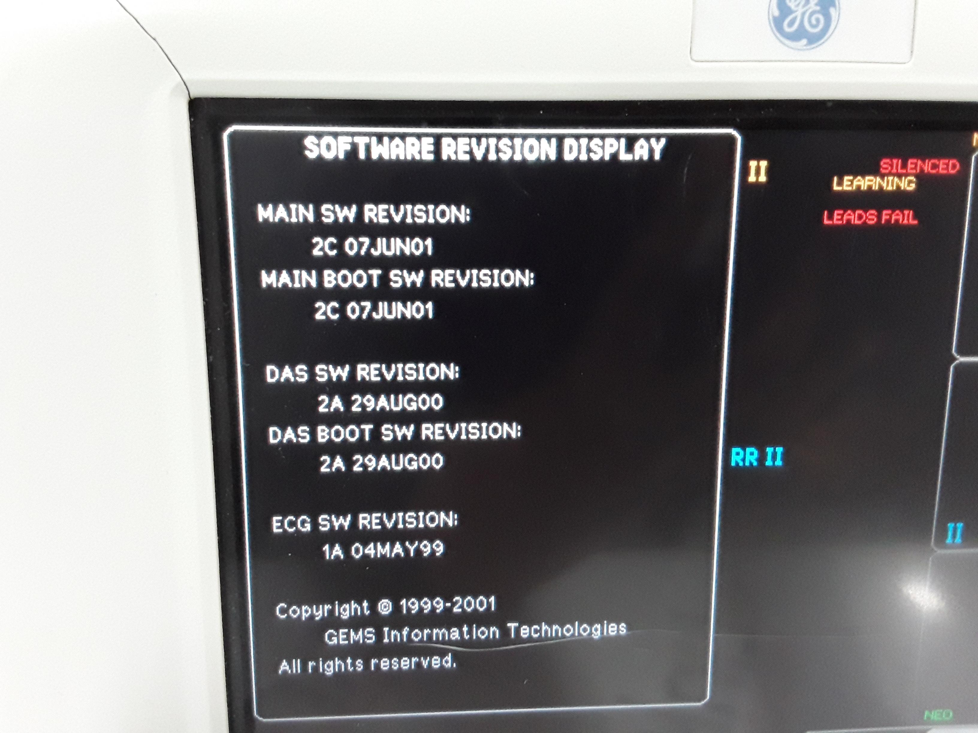 GE Healthcare Dash 3000 - GE/Nellcor SpO2 Patient Monitor - 372391